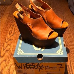 Tan Platform Slingbacks